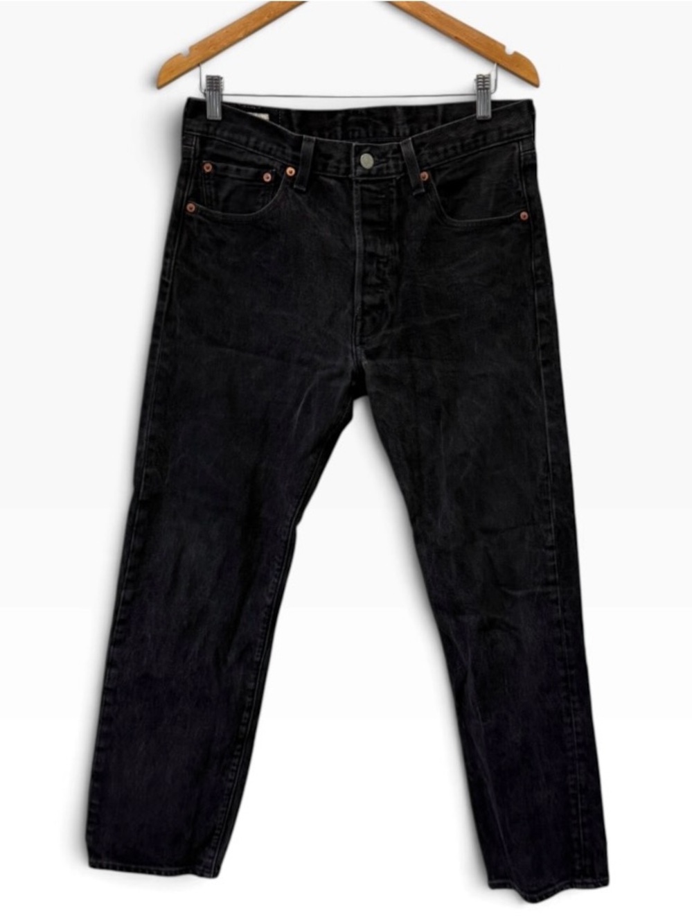 Levi's Men's 501 '93 Black Washed Grunge Bikercore Classic Button Fly Size 32/30